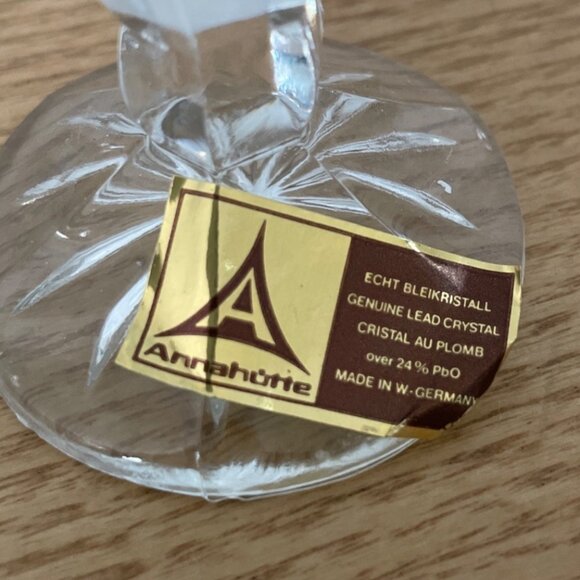 Anna Hutte Sunrise Pattern Genuine 24% Lead Crystal Vase Germany w Box 8 inch - Picture 4 of 9